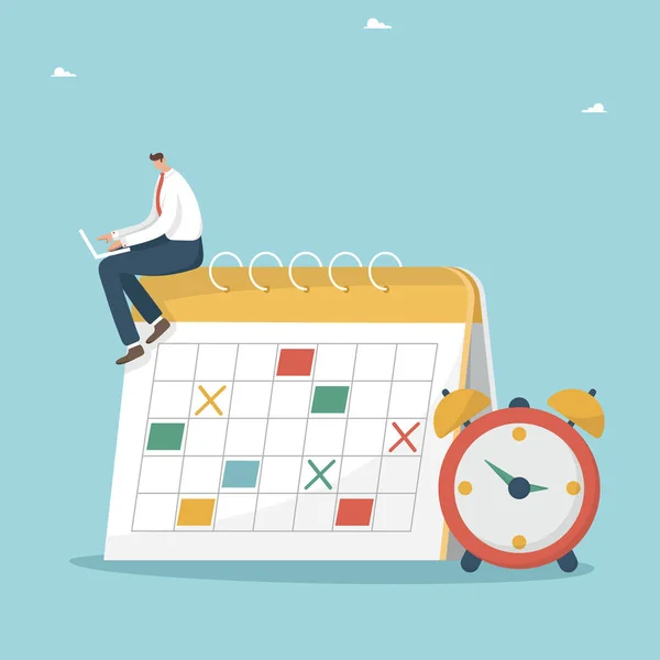 Planung Und Organisation Von Terminen Elektronischer Planung Terminkalender Für Arbeitstreffen — Stockvektor