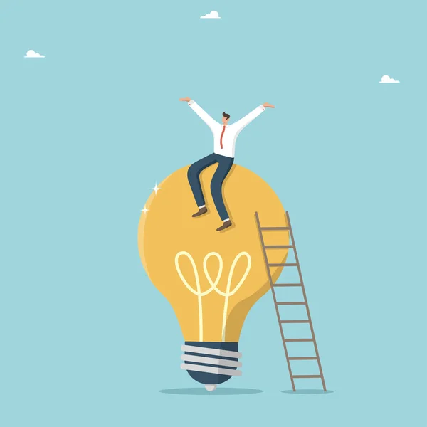 Find Brilliant Idea Business Development Achieving Goals Help Creative Thinking — Stock Vector