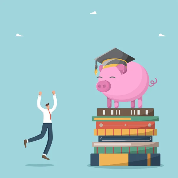 Educação Financeira Planejamento Orçamentário Para Faculdade Universidade Investir Treinamento Conhecimento — Vetor de Stock
