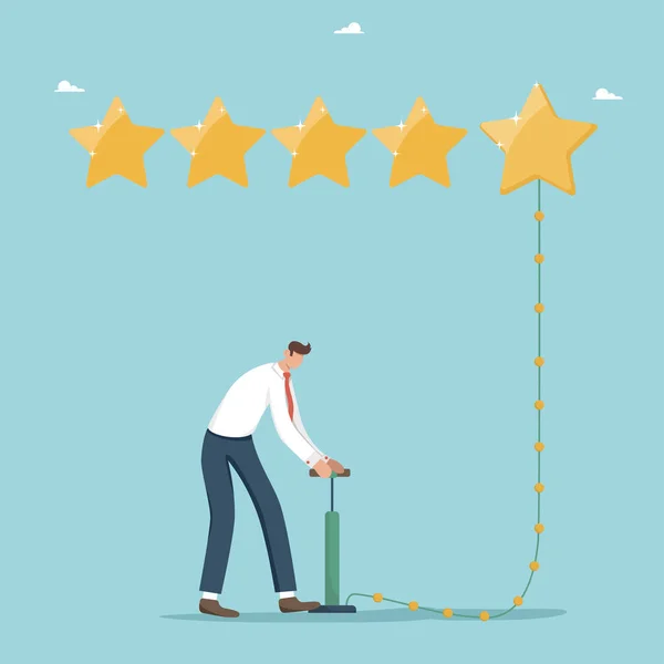 Satisfação Experiência Usuário Classificação Cinco Estrelas Qualidade Produto Feedback Serviços — Vetor de Stock