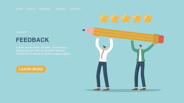 Feedback Cliente Sobre Qualidade Produto Serviço Satisfação Experiência Usuário Classificação — Vetor de Stock
