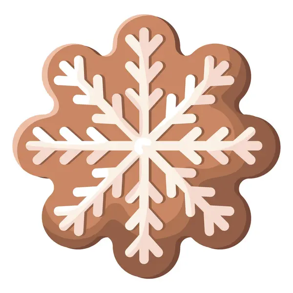 Gingerbread Cookies Winter Homemade Sweet Shape Snowflake Cartoon Vector Illustration — Stock Vector