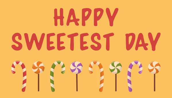 Happy Sweetest Day Vector Typographie Carte Vœux Conception Affiche Avec — Image vectorielle
