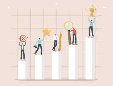 En yüksek sonucu elde etmek için takım çalışması, doğru strateji ve iş refahı, hedeflere ulaşmak ve kazanmak için işbirliği veya ortaklık, karşılıklı yardım ve destek, listedeki çalışma takımı bulmak için beyin fırtınası