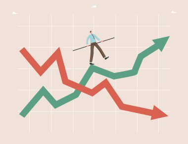 Ekonomik krizi atlatma stratejisi, iş sorunlarından çıkış yolu bulma, borsa düşüşü sırasında finansal konumunu koruma, riskli yatırımlar, büyüyen okun düşmemesi için insanlar.