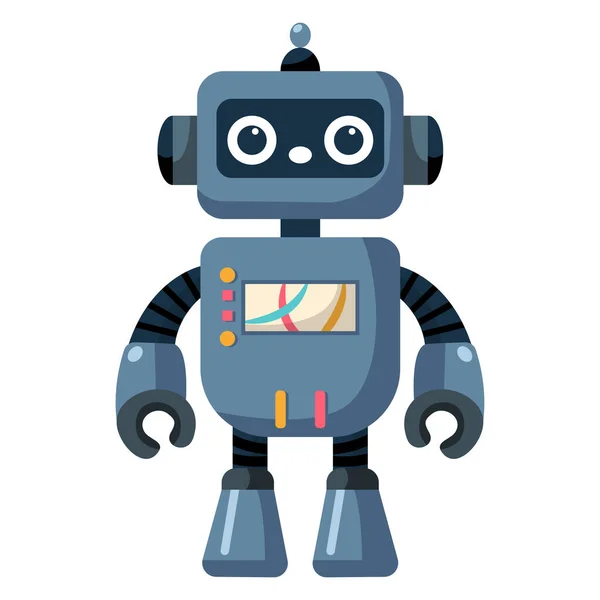 Animado Engraçado Animada Robô Infantil Cute Cyborg Robô Moderno Futurista — Vetor de Stock