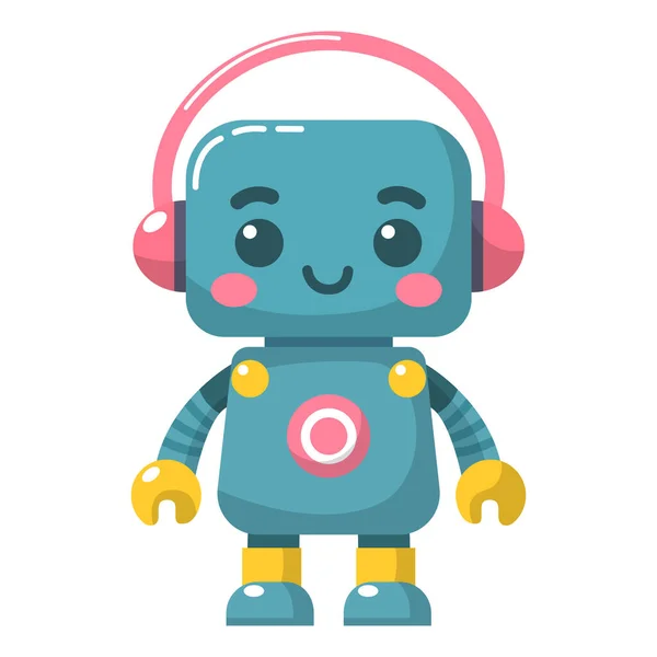 Alegre Divertido Robot Dibujos Animados Para Niños Lindo Cyborg Bot — Archivo Imágenes Vectoriales