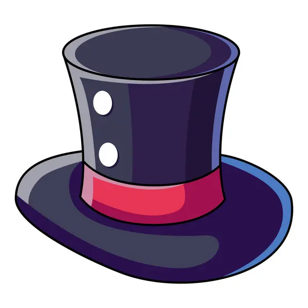 Black Wizard Top Hat Cartoon Magic Witch Hat Wizard Cap — Stock Vector