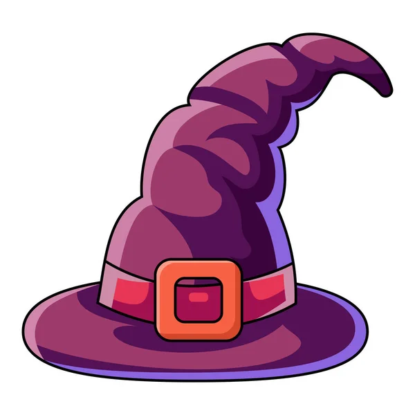 Burgundy Wizard Hat Cartoon Magic Witch Hat Wizard Cap Halloween — Stock Vector