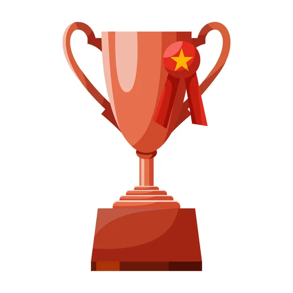 Winners Cup Bronze Award Third Place Champions Trophy Bronze Goblet — Stock Vector