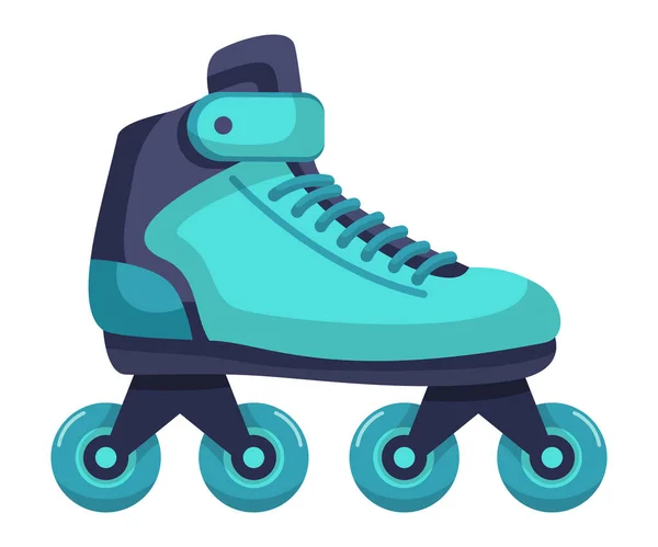 Modern Design Roller Skates Simple Cartoon Vector Illustration Wheels Kid — Stock Vector