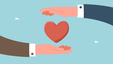 Konsepti desteklemek, halkın bilinçlenmesi için yardım kampanyası, zihinsel sağlık, iş ve kişisel hayat arasındaki dengeyi korumak, ilham, motivasyon, psikolojik yardım, kalbi koruyan eller.