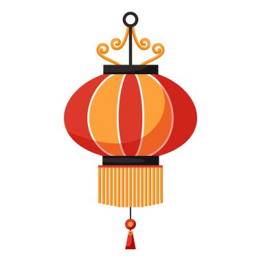 Japon ya da Çin feneri. Çin Yeni Yılı, Sonbahar Festivali ortası geçmişi. Düz minimalist geometrik tasarım. Ulusal Japonya, Çin ve Asya 'nın temsilci el çizimi.