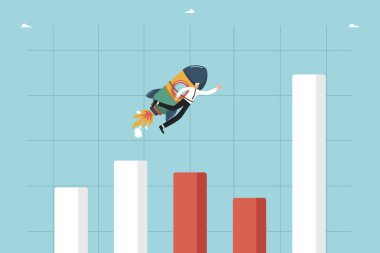 İş hedeflerine ulaşmak için inisiyatif göstermek, başarmak için kararlılık, büyük başarı ve kariyer büyümesi için liderlik vasıfları, yüksek sonuç için motivasyon, roketli bir adam listeyi kaldırır.