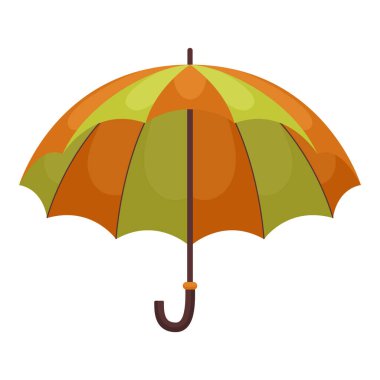 Açık mavi yeşil şemsiye. Yağmurlu mevsimlik şemsiye. Aksesuarları koruyorum. Sonbahar, bahar mevsimi. Beyaz arkaplanda izole edilmiş düz biçimli el çizimi vektör illüstrasyonu.
