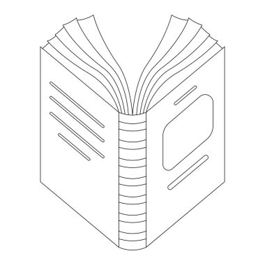 Şirin vektör açık kitabın boyama kitabı