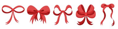 Sevimli kırmızı kurdele düğümleri.