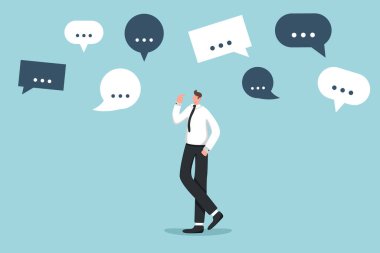 Geri bildirim, çalışan anketi, müşteri tavsiyesi, iyileştirme fikri veya fikri, beceri iş iletişimi, karmaşık durumlar için düşünce süreci, düşünce baloncukları.