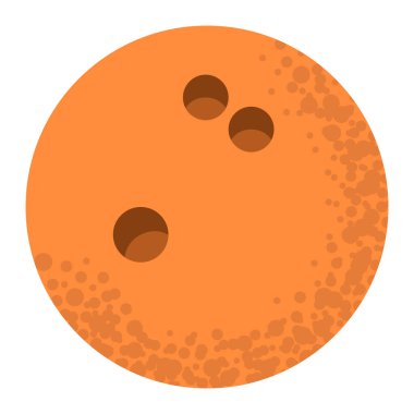 Delik ikonlu bowling topu. Hobi aletleri, spor, açık hava aktiviteleri. Takım oyunu için spor çemberi objesi. Boş zaman ve hobiler. Vektör illüstrasyonu beyaz arkaplanda izole edildi.