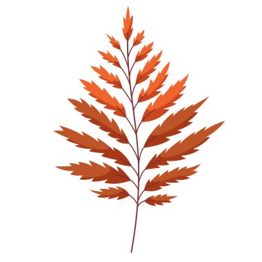 Yapraklı renkli sonbahar dalı. Düşen yapraklar. Renkli sonbahar yaprağı desen, bayrak, çıkartma. Merhaba sonbahar. Beyaz arkaplanda düz vektör illüstrasyonu.