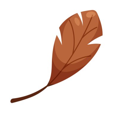 Sonbahar renginde renkli bir yaprak. Düşen yapraklar. Renkli sonbahar yaprağı desen, bayrak, çıkartma. Merhaba sonbahar. Beyaz arkaplanda düz vektör illüstrasyonu.