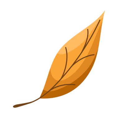 Sonbahar renginde renkli bir yaprak. Düşen yapraklar. Renkli sonbahar yaprağı desen, bayrak, çıkartma. Merhaba sonbahar. Beyaz arkaplanda düz vektör illüstrasyonu.