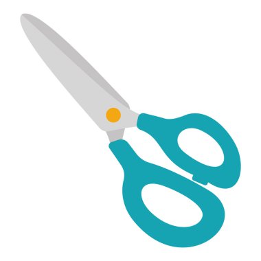 Makas ver. Okul malzemeleri. Vektör illüstrasyonu, beyaz arka planda eğitim, okul ve üniversite için izole edildi. Okul konseptine dönelim..