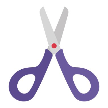 Makas ver. Okul malzemeleri. Vektör illüstrasyonu, beyaz arka planda eğitim, okul ve üniversite için izole edildi. Okul konseptine dönelim..