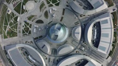 Astana, Kazakhstan - June 19, 2022: Aerial video of the EXPO 2017 exhibition in Astana, Kazakhstan. Summer. High quality 4k footage