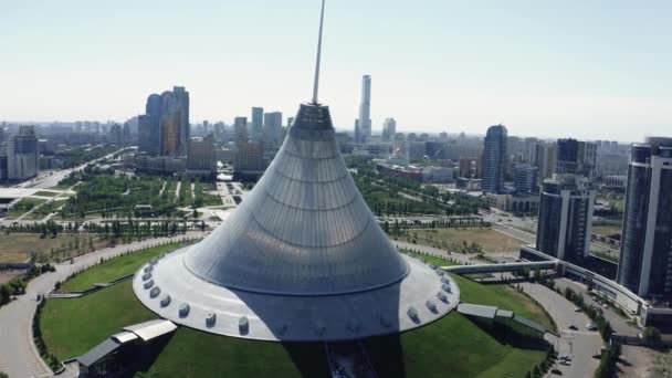 Вид Воздуха Центр Города Хан Шатырь Астана Казахстан — стоковое видео