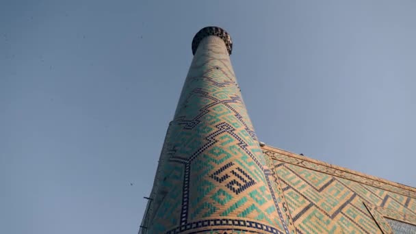 位于乌兹别克斯坦撒马尔罕古城中心的Registan广场 4K镜头 — 图库视频影像