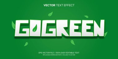 Kalın yeşil doğa düzenlenebilir metin efekti