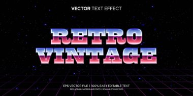 Tech retro 80 'lerin düzenlenebilir metin efekti