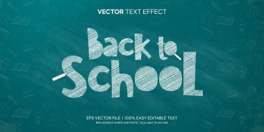 Blueboard düzenlenebilir metin efekti premium vektörü üzerindeki tebeşir metnine geri dön