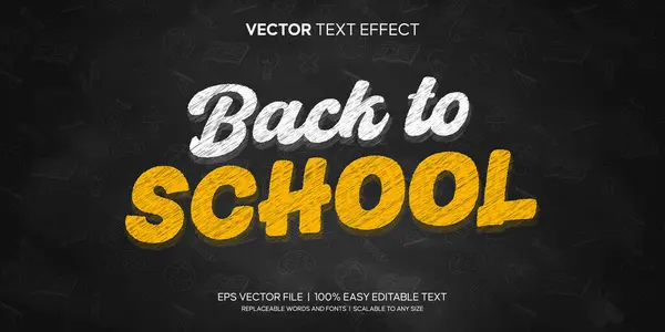Okula Dönüş Karalama Harfleri Biçimi Düzenlenebilir Metin Efekti Siyah Tahta Arka plan Premium Vektörü