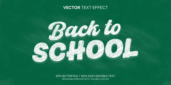 Okula Dönüş Karalama Harfleri Biçimi Düzenlenebilir Metin Efekti Yeşil Tahta Özgeçmiş Vektörü