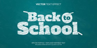 Mavi karatahta premium vektöründe beyaz tebeşirle okula dönüş efekti