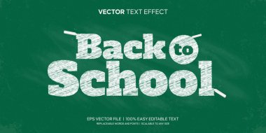Yeşil karatahta bakkal vektöründeki beyaz tebeşirle okula dönüş efekti 