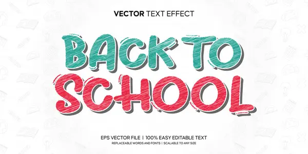 Okul İşaretçisi Doodle Kalem Biçimi Düzenlenebilir Metin Efekti Premium Vektörü