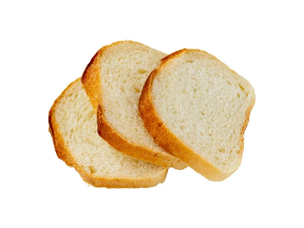 Нарезанный Хлеб Изолирован Белом — стоковое фото