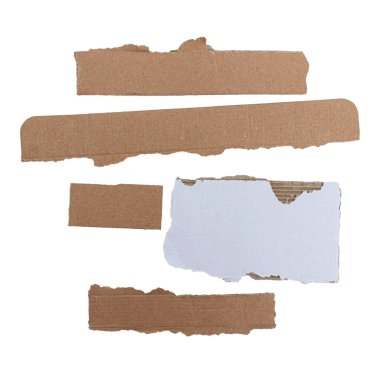 İleti yazmak için boş alanı olan karton yırtıklar