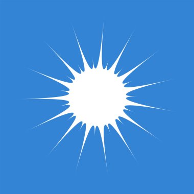 Açık gökyüzünde parlak güneş, düz tasarım vektörü