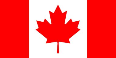 Kanada 'nın ulusal bayrağı, Maple Leaf. Düz vektör çizimi