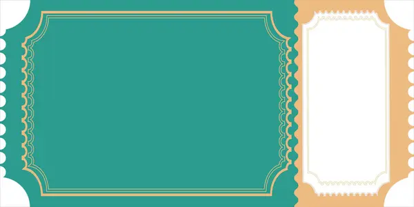 Boş alana sahip iki renkli klasik bilet, kabul ve katılım kavramı