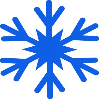 Simple blue snowflake on transparent background, flat vector design. clipart