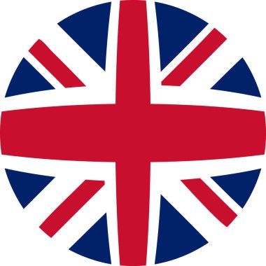 Daire şeklinde Büyük Britanya Bayrağı - Vektör İllüstrasyonu