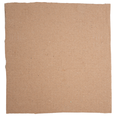 Kare kahverengi karton, doğal desenli, şeffaf beyaz arka planda izole.
