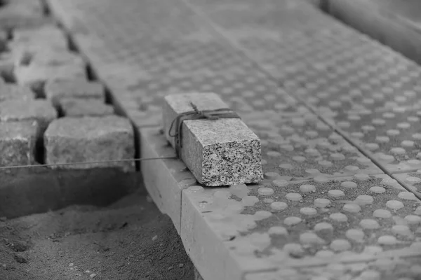 Graniet Rechthoekige Straatsteen Koord — Stockfoto