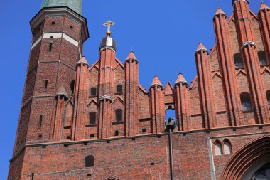 Gotik kuleler ve oturan kuşlar.