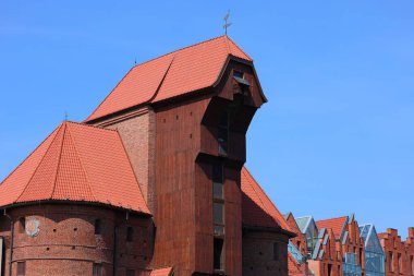A historic wooden building and the blue sky clipart